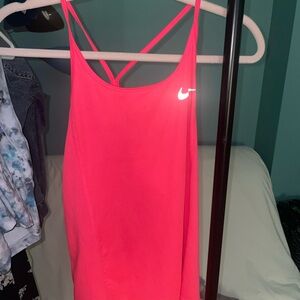 Nike Pink Sleeveless Tank Top with Criss-Cross Back